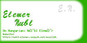 elemer nubl business card